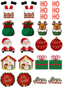 Natal Chaminé - CARTELA DE ADESIVO DTF UV PREMIUM - (A4 21 x 28 cm)